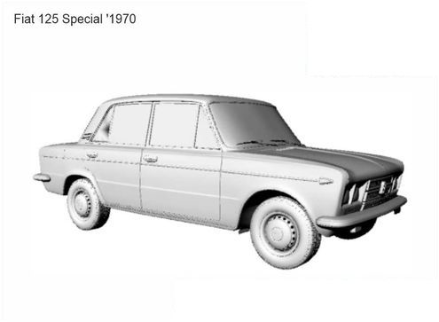 3D printable model  – Fiat  125 1970