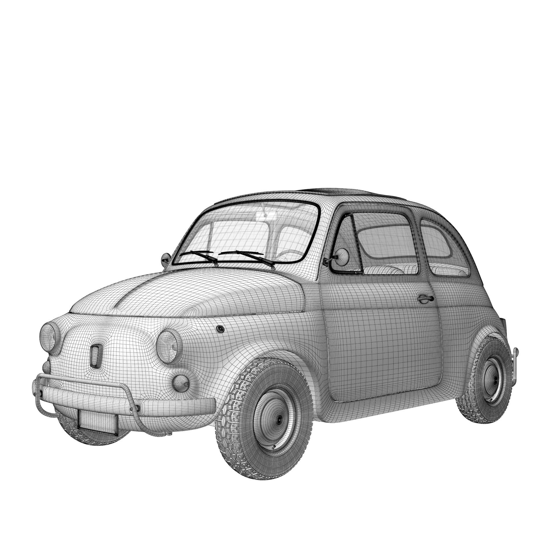 3D printable model  –  1965 Fiat 500