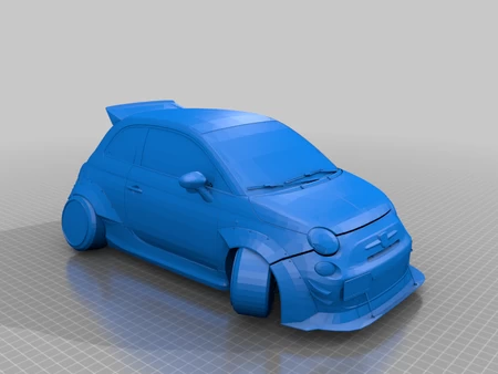 3D printable model  –  Fiat  500 abarth