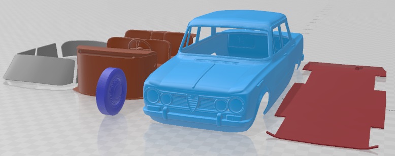 3D printable model  –  Alfa Romeo Giulia 1962