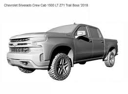 3D printable model – Chevrolet Silverado Crew Cab 1500 LT Z71 Trail Boss 2018