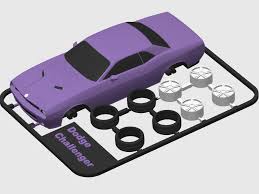 3D printable model – Dodge Challenger kit card model