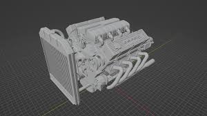 3D printable model – Dodge Motor V8