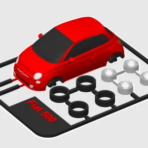3D printable model  –  Fiat-500 kit card model