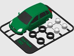 3D printable model – Ford Fiesta 2005 kit card model