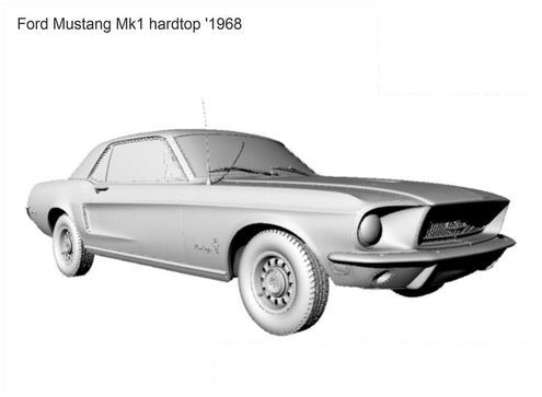 3D printable model – Ford Mustang 1968 Hardtop