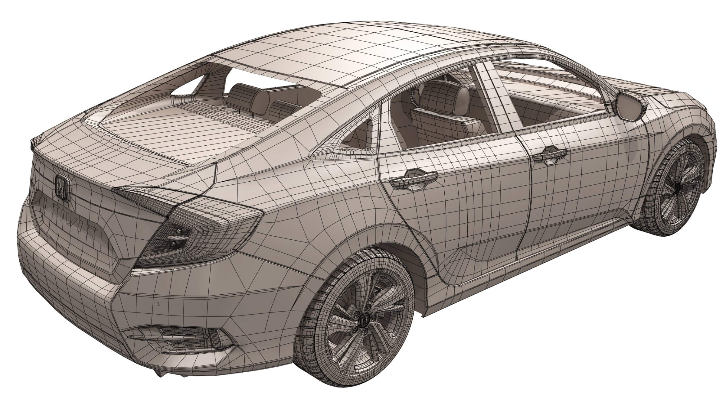 3D printable model  –  Honda Civic 2017 High Poly obj