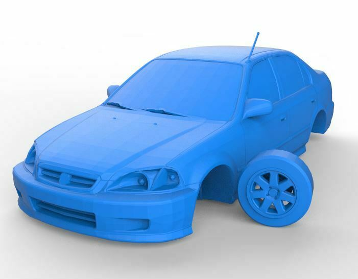 3D printable model  –  Honda Civic Coupe 1996