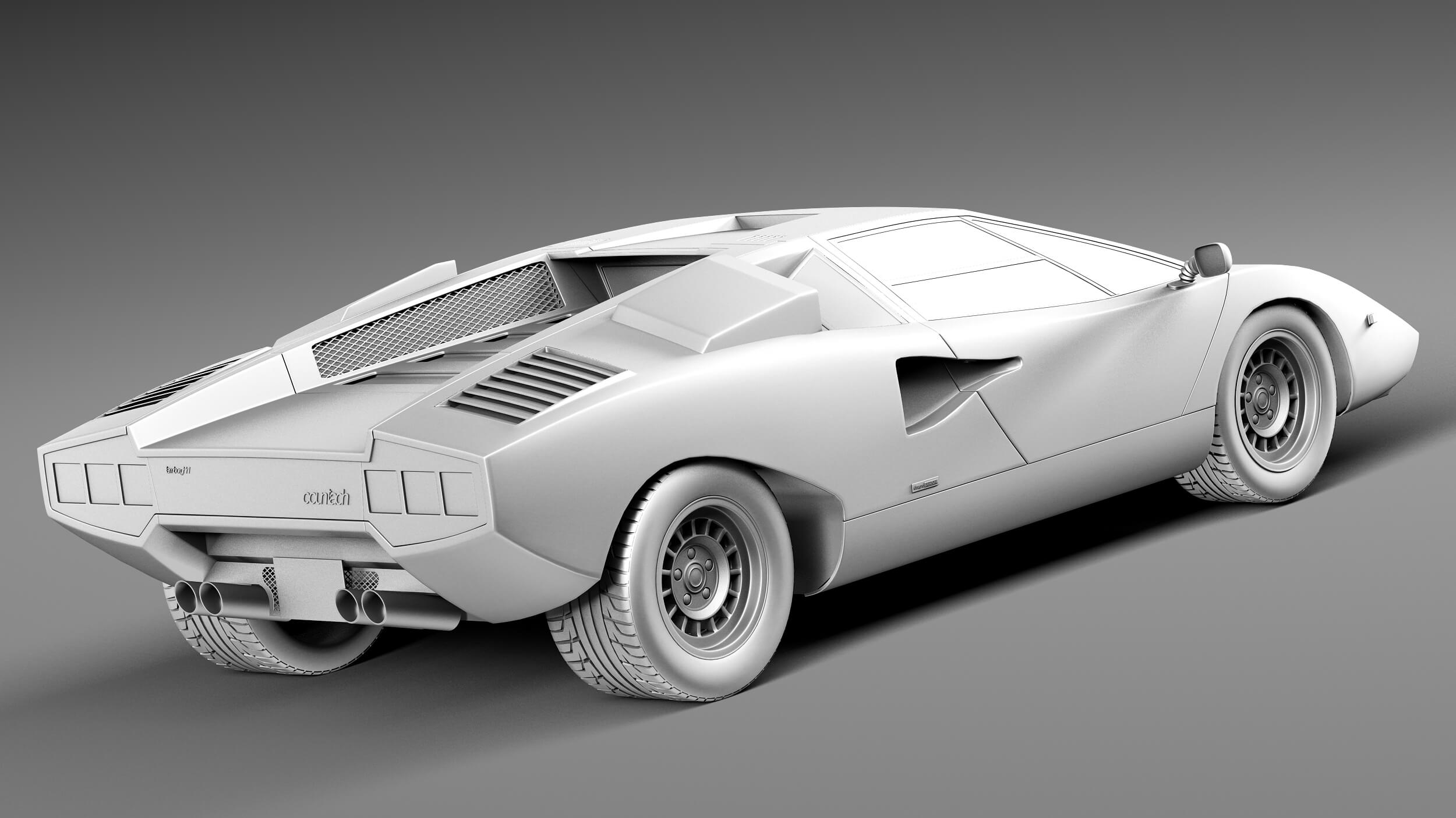 3D printable model  –  Lamborghini Countach LP400