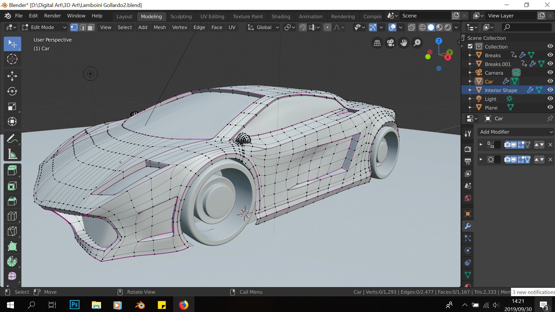 3D printable model  –  Lamborghini Gallardo