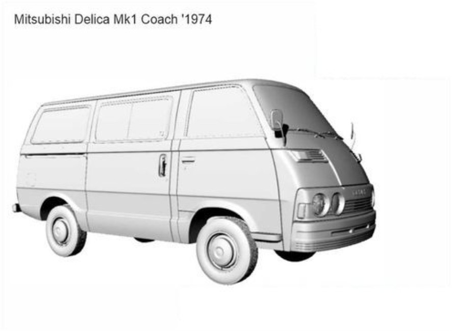 3D printable model  –  Mitsubishi Delica Coach 1974