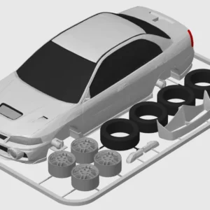 3D printable model  –  Mitsubishi Lancer Evolution 4 Kit Card complete