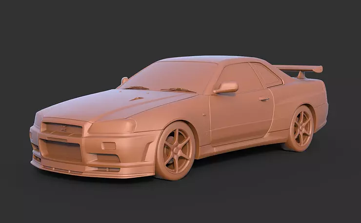 3D printable model  –  Nissan GTR