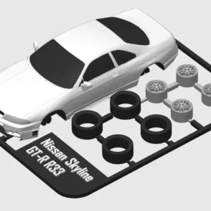 3D printable model  –  Nissan skyline GT R R33 kit-card-model