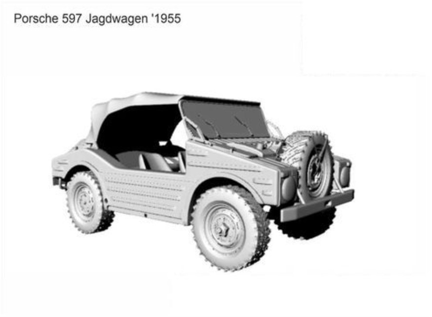 3D printable model  –  Porsche 597 Jagdwagen 1955
