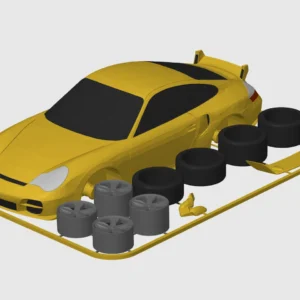 3D printable model  –  Porsche 911 1996 GT2 kit Card model
