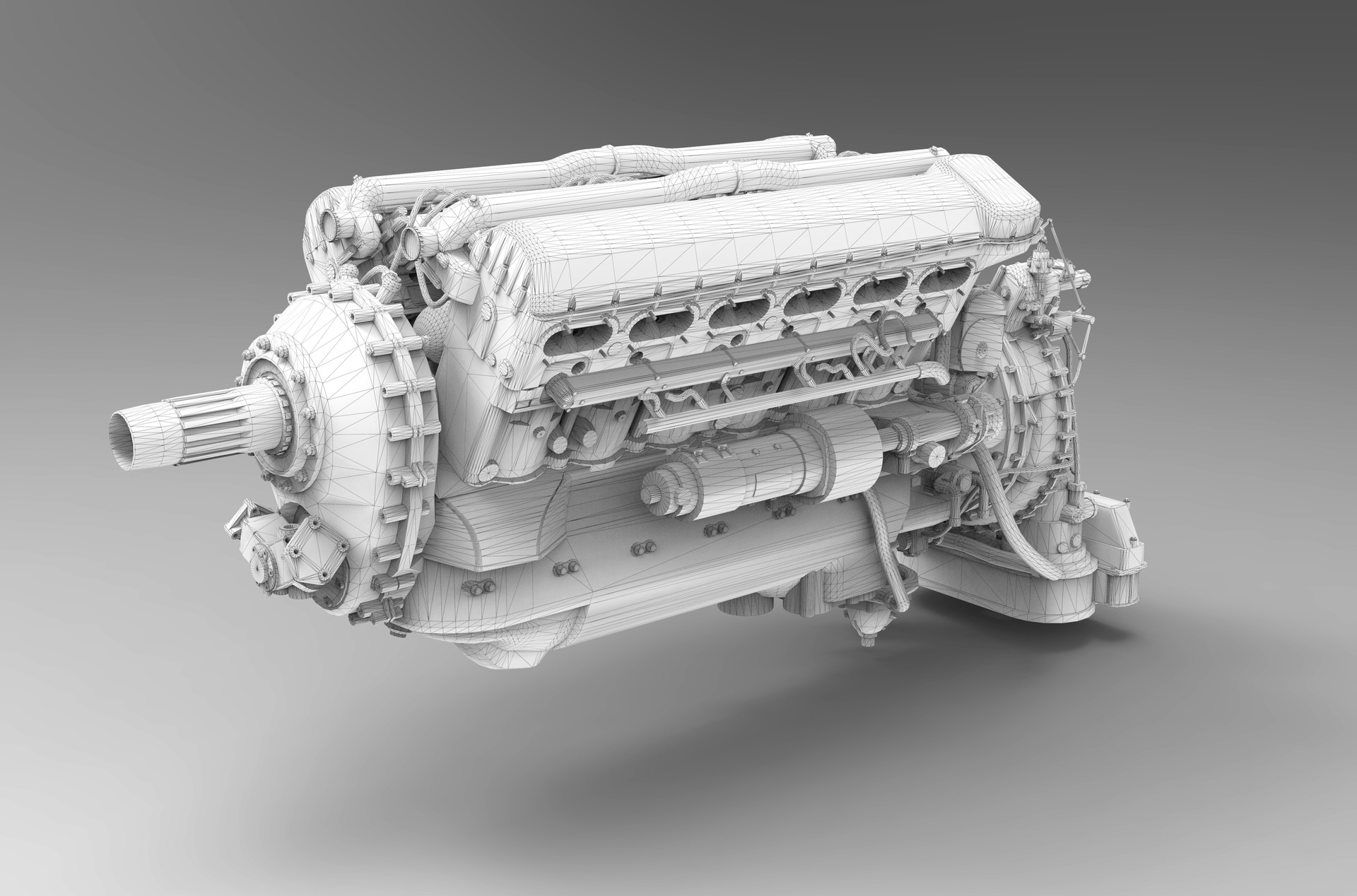 3D printable model  –  Rolls Royce Merlin V12