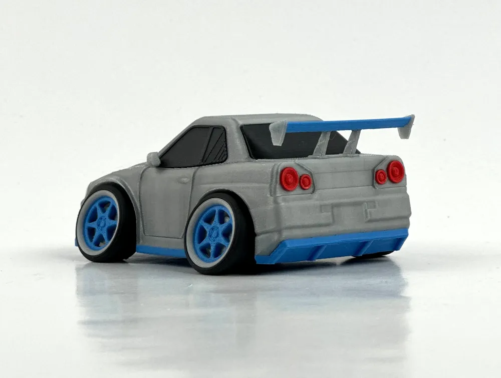 3D printable model  –  Tooned NISSAN Skyline R34 GTR
