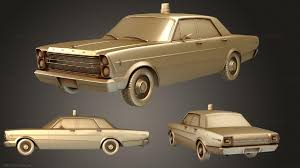 3D printable model  – Ford Galaxie 500 Police 1966 3D model