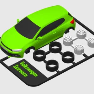 3D printable model  –  volkswagen scirocco kit-card-model.